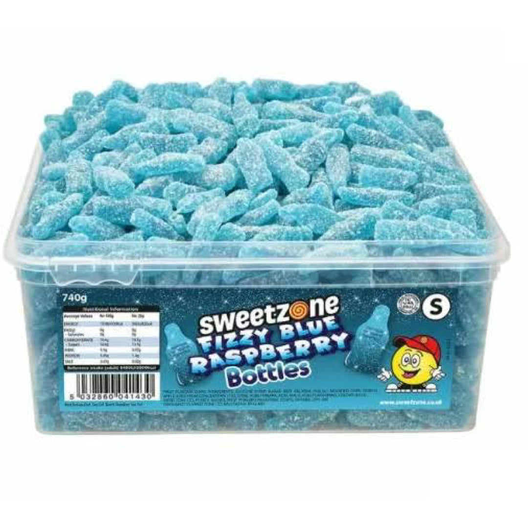 Sweetzone Fizzy Blue Raspberry Bottles Tub